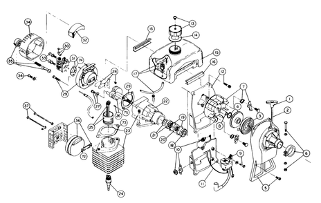 Engine Diagram and Parts List for 1330 (00000001 - 99999999)(1980) Lawn Boy Trimmer